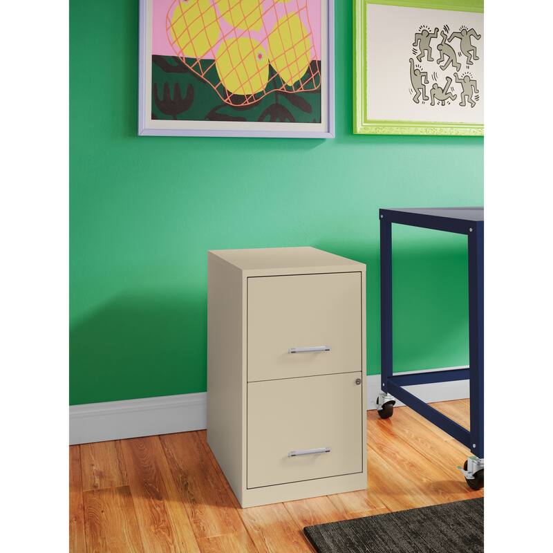 Space Solutions 18" Deep 2-drawer Metal File Cabinet, Putty