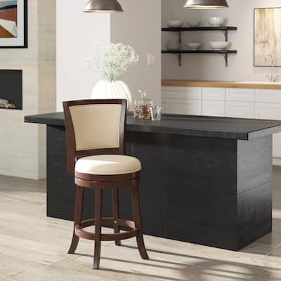 Menas Upholstered Back Swivel Stool by iNSPIRE Q Classic