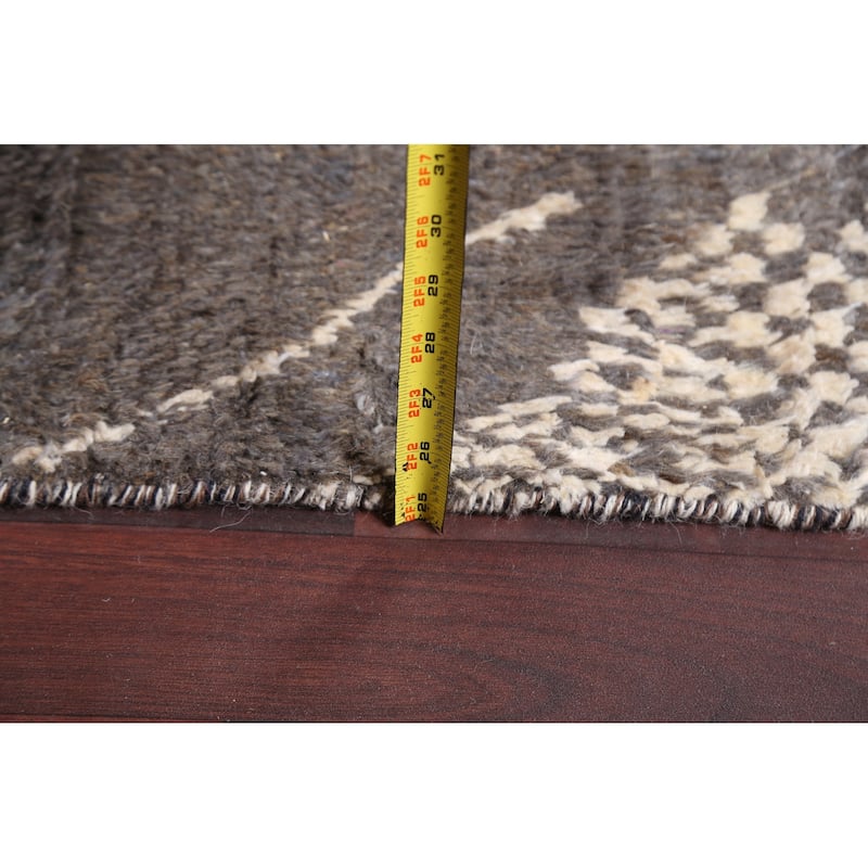 Trellis Modern Moroccan Wool Area Rug Hand-knotted Living Room Carpet - 9'11" x 14'6"