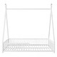 preview thumbnail 12 of 22, Metal Full Size House Platform Bed with Triangle Structure, Contemporary Style Kids Bed Frame with Guardrail for Bedroom, White