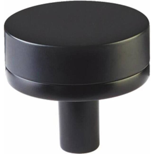 Emtek 86655.CCK.SMK Smooth 1-1/4" Mushroom Cabinet Knob with Conical - Flat Black / Flat Black Stem