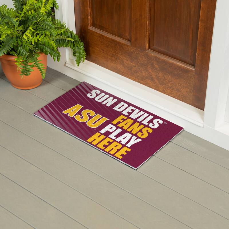 28 in. x 16 in. Arizona State University "Fans Play Here" PVC Door Mat
