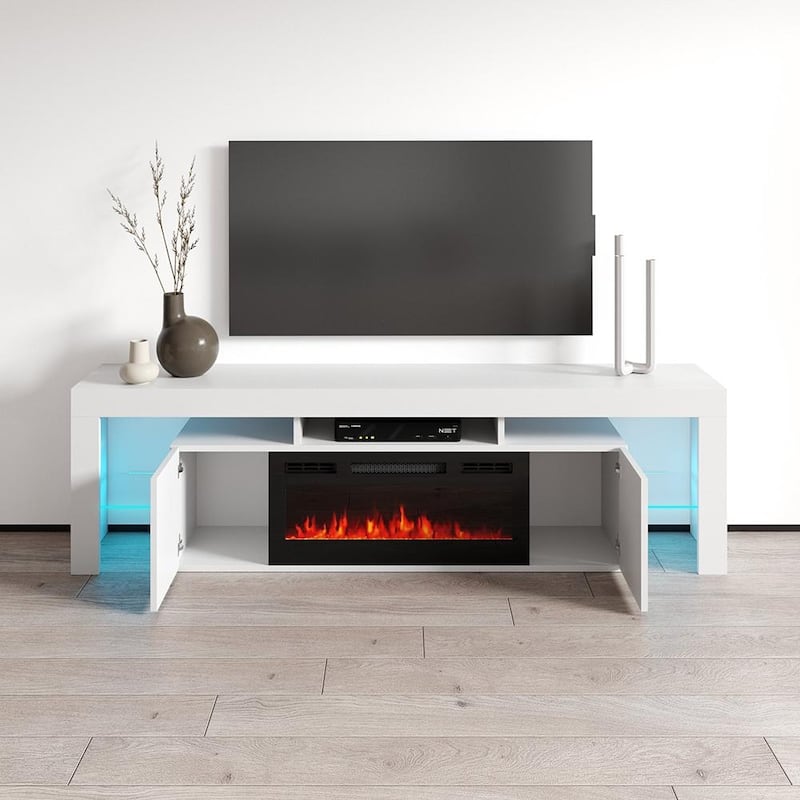 Soleo BL-EF Electric Fireplace 79" TV Stand