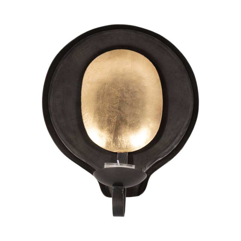 Metal Round Votive Wall Mounted Candle Holder - Black
