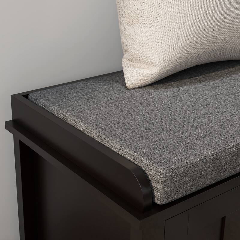 Storage Ottoman with Sliding Doors, Adjustable Shelving