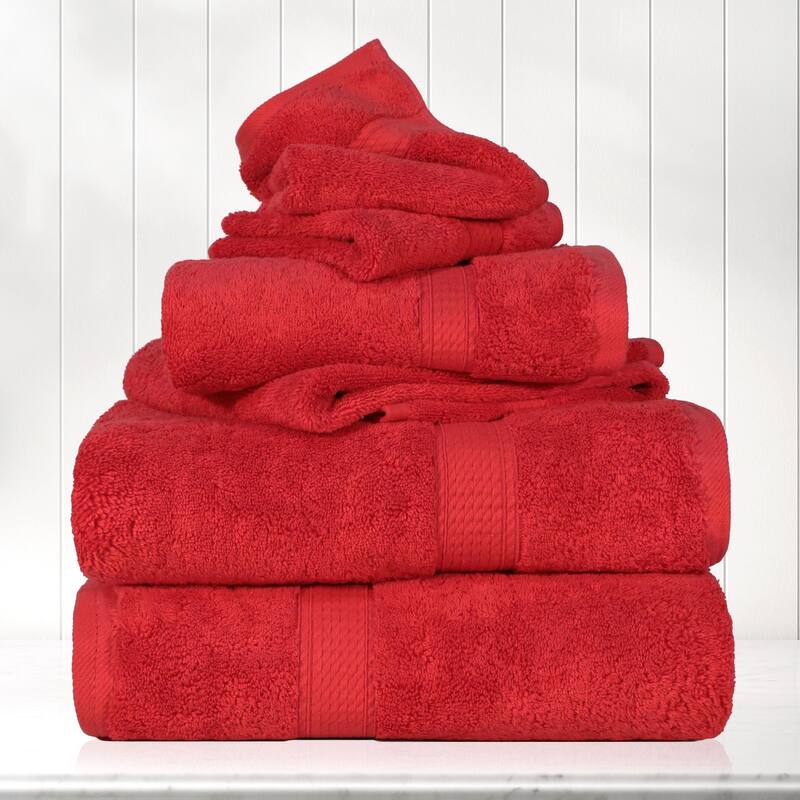 Blue Nile Mills Luxury 6-Piece Egyptian Cotton Towel Set, Thick Absorbent Bathroom Towels