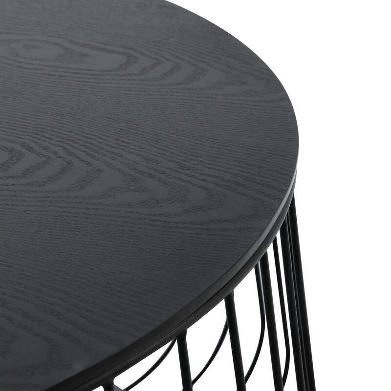 LeisureMod Runswick Modern Round Center Coffee Table - Mid Century Accent Side End Table for Home Office Living Room Bedroom
