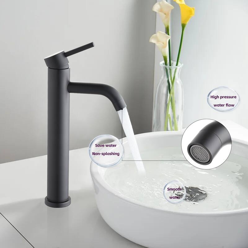 Modern Tall Vessel Single Handle Bathroom Sink Faucet with Controllable Flow and Temperature, Anti Corrosion and Anti Rust
