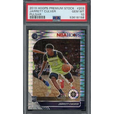 Jarrett Culver 2019 Panini Hoops Premium Stock Pulsar Rookie Card #203 PSA 10 - 8'6" x 11'6"