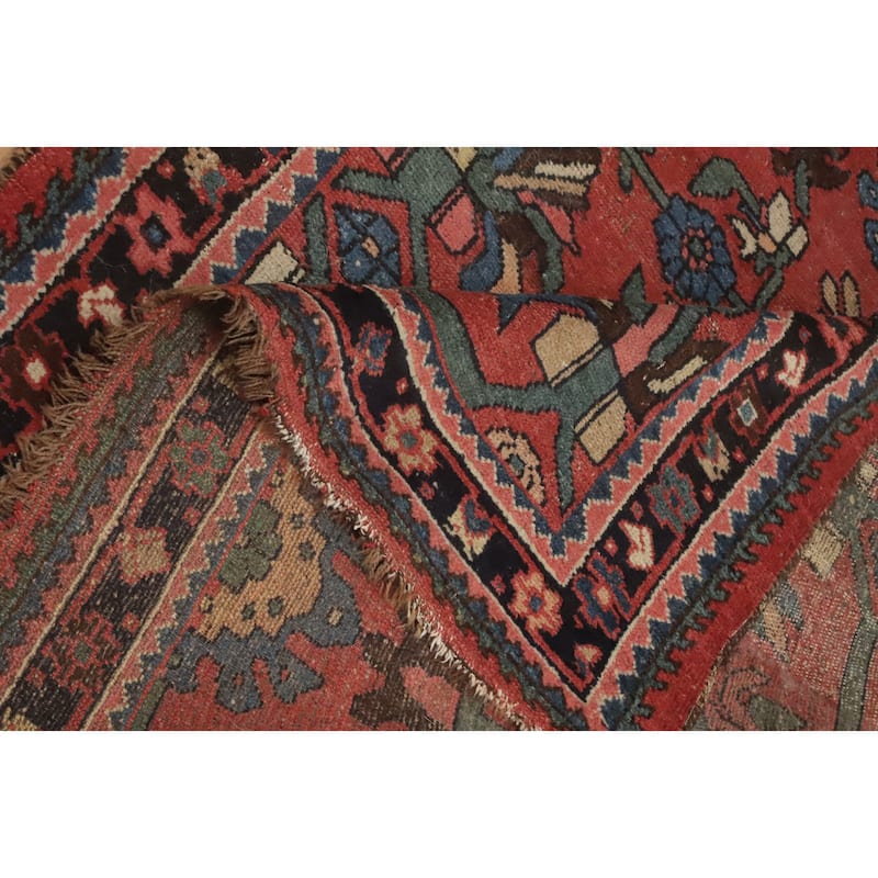 Hand Knotted Oriental 100% Wool Carpet Traditional Geometric Oranges & Rust Bidjar Area Rug - 6' 6'' X 3' 10''