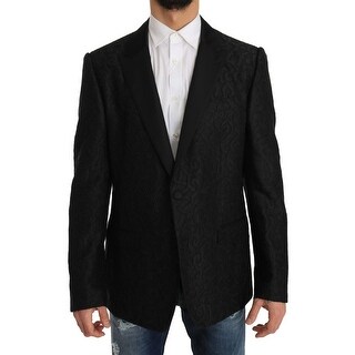 Shop Dolce Gabbana Black Jacquard Martini Blazer Men S Jacket