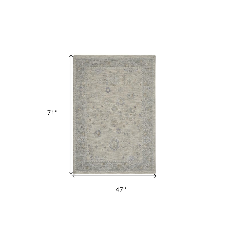 Power Loomed Floral Traditional Area Rug - 71' X '47' X '0.5