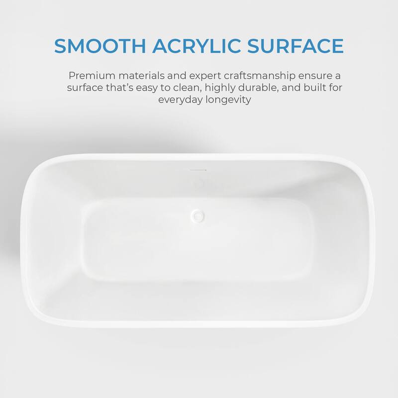 OVE Aveline 60-inch Free-Standing Bathtub in Glossy White