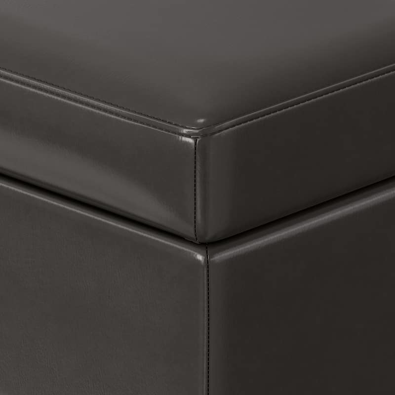 WYNDENHALL Halsey 48 inch Wide Contemporary Rectangle Ottoman Bench in Faux Leather