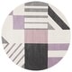 preview thumbnail 76 of 84, SAFAVIEH Hollywood Tatianna Mid-Century Modern Abstract Rug 6'7" Round - Ivory/Purple - Round