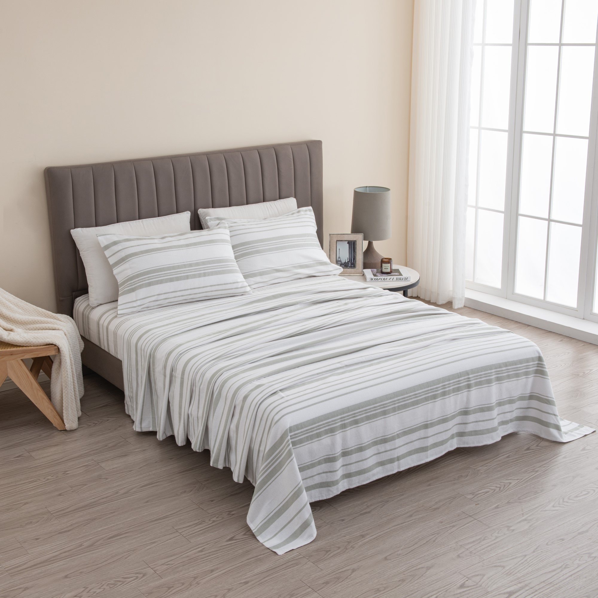 Ultra Soft 100% Turkish Cotton Flannel Double Brushed Solid Sheet Set