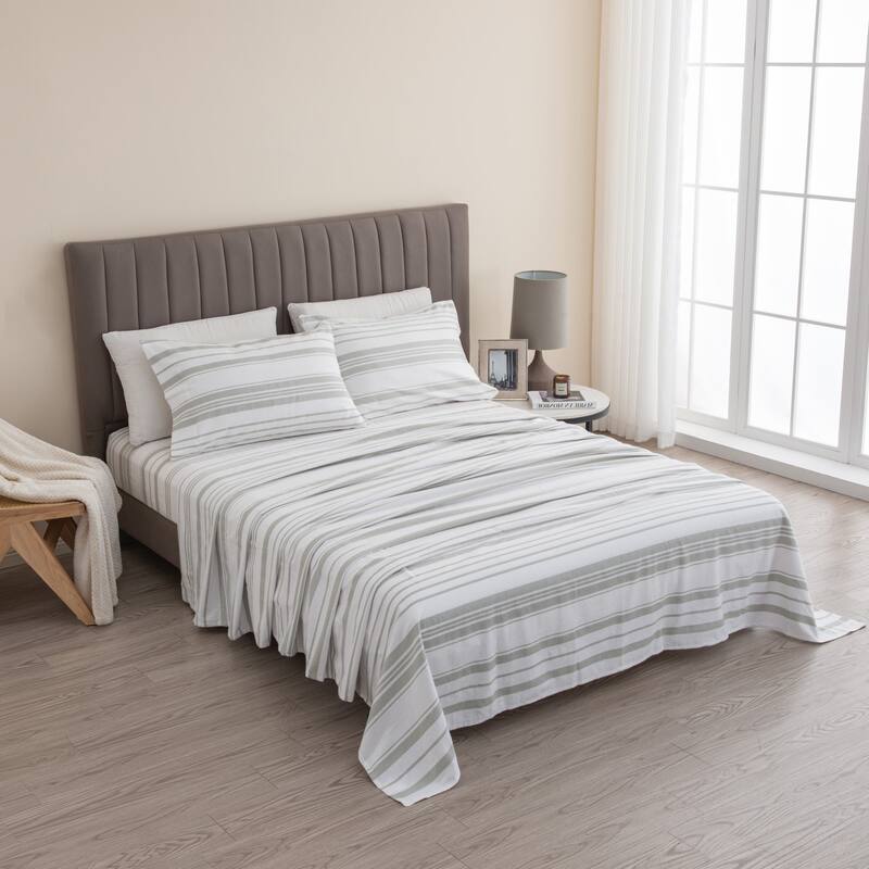 Ultra Soft 100% Turkish Cotton Flannel Double Brushed Solid Sheet Set