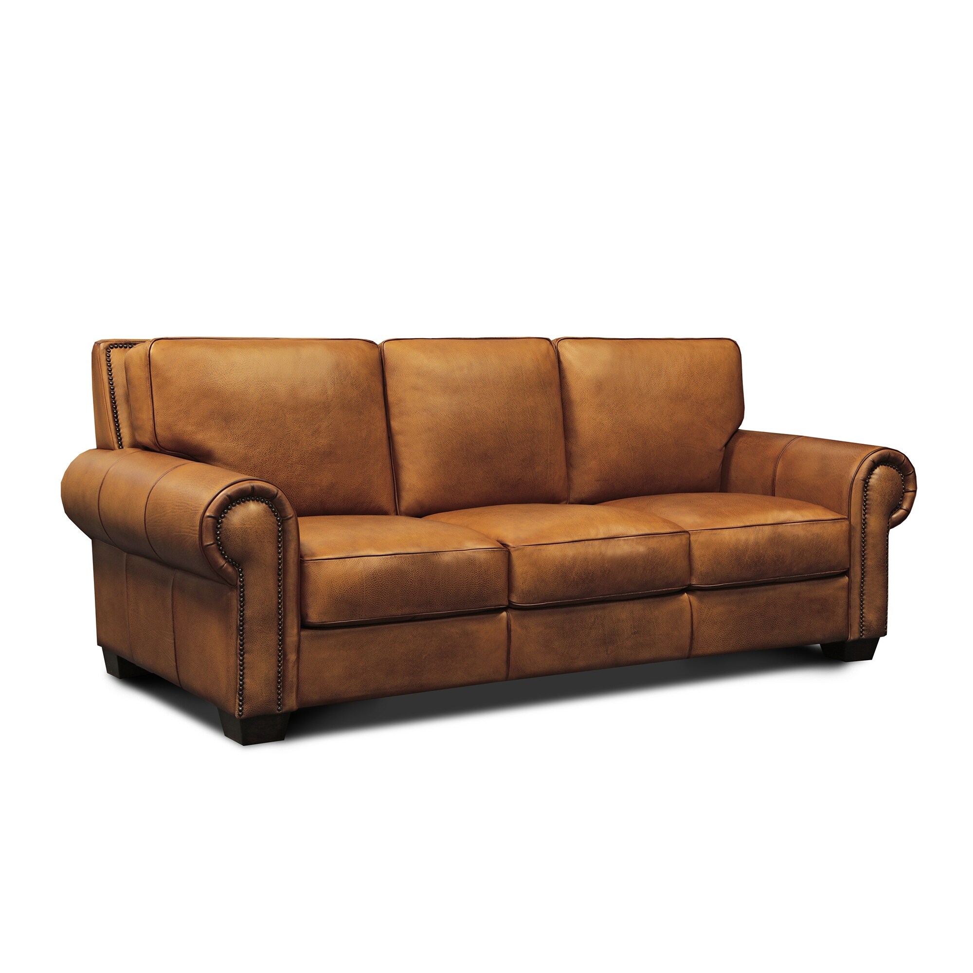 Valencia 100 Top Grain Hand Antiqued Leather Traditional Sofa Removable Cushions Overstock 31756083