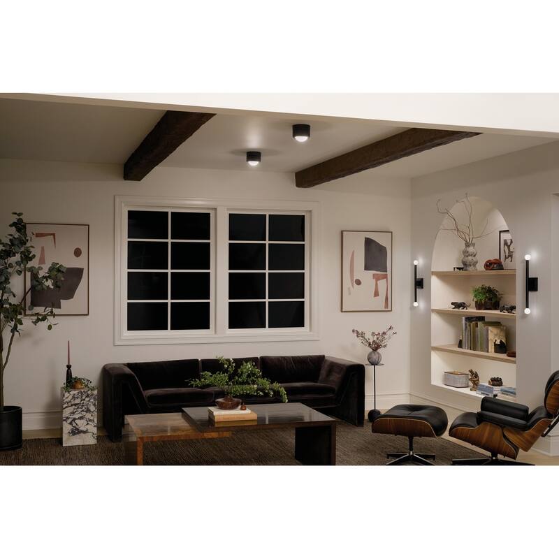 Kichler Lighting Tibbi 5.5 in. 1-Light Black Integrated LED Flush Mount Light