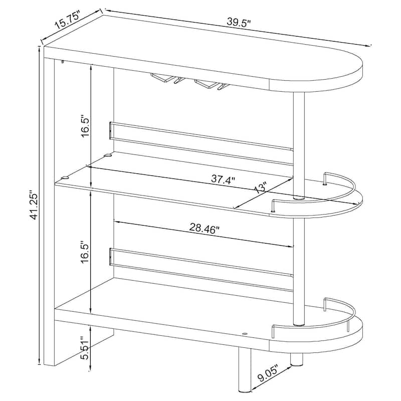 Adolfo Rectangular 2-tier Home Bar Table