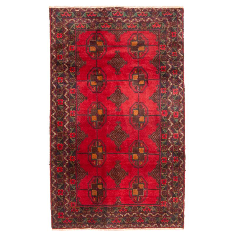 ECARPETGALLERY Hand-knotted Teimani Red Wool Rug - 3'8 x 6'2