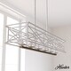 preview thumbnail 21 of 20, Hunter Langwood 6-Light Linear Chandelier - Dining Room, Kitchen Island, Cage - Contemporary, Modern Farmhouse, Shabby Chic Distressed White-Chestnut
