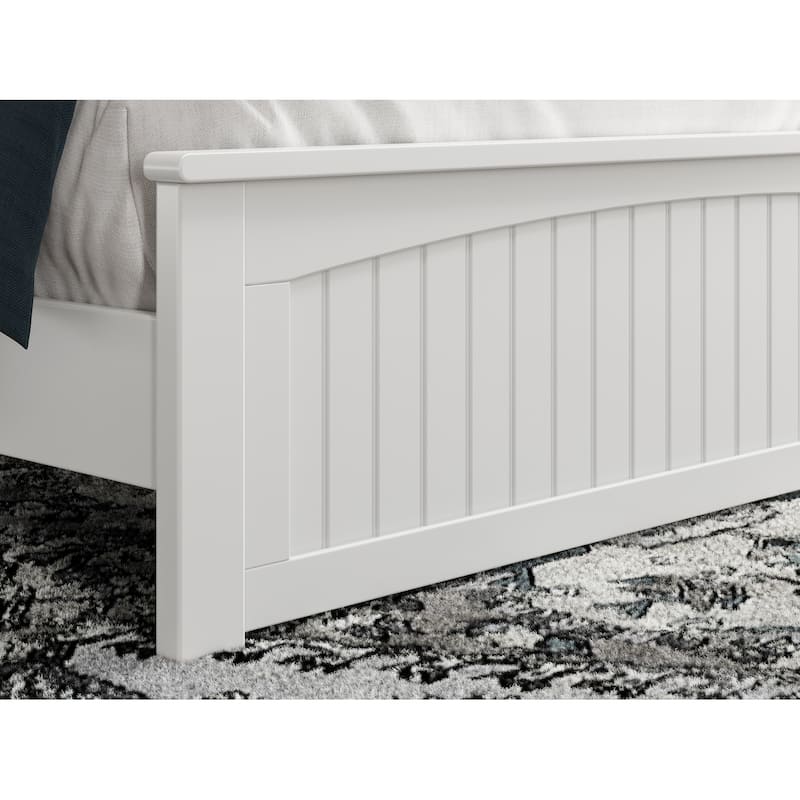 Naples Solid Wood Low Profile Platform Bed with Matching Footboard