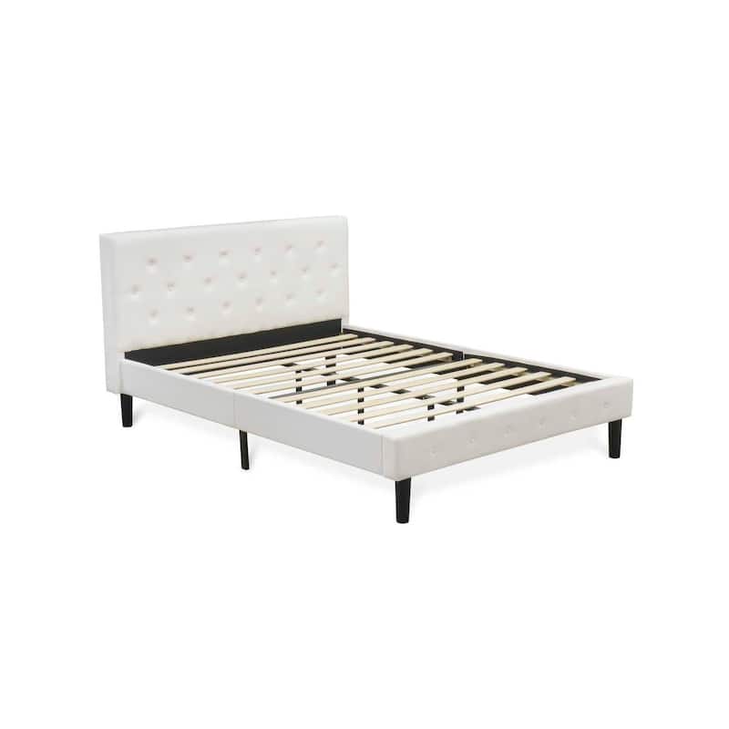 Queen Size Platform Bed Frame - Upholstered Velvet Headboard & Footboard - Modern Bedroom Furniture