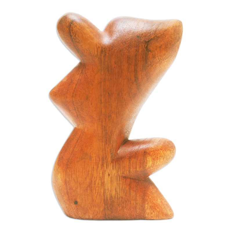 Novica Handmade Comfort Hug Wood Sculpture
