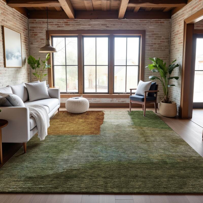 Premium Washable Super Soft Modern Chic Mayfield Rug - Green - 2'6" x 3'10"