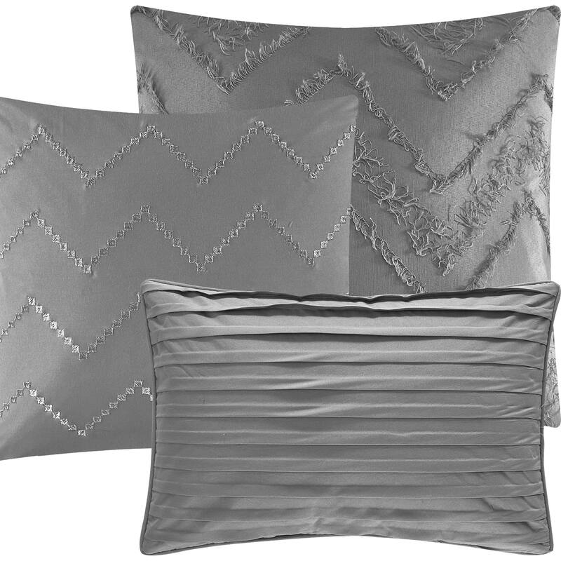 Textured Geometric Pattern 7 Piece Cassy Comforter Set by Nanshing