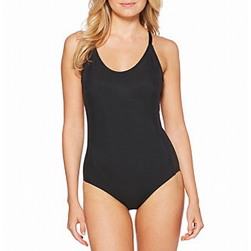 Jantzen Womens Solid X Back One Piece Swimsuit