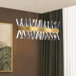 LED Gold Crystal Chandelier Modern Luxury Pendant Light - Bed Bath ...