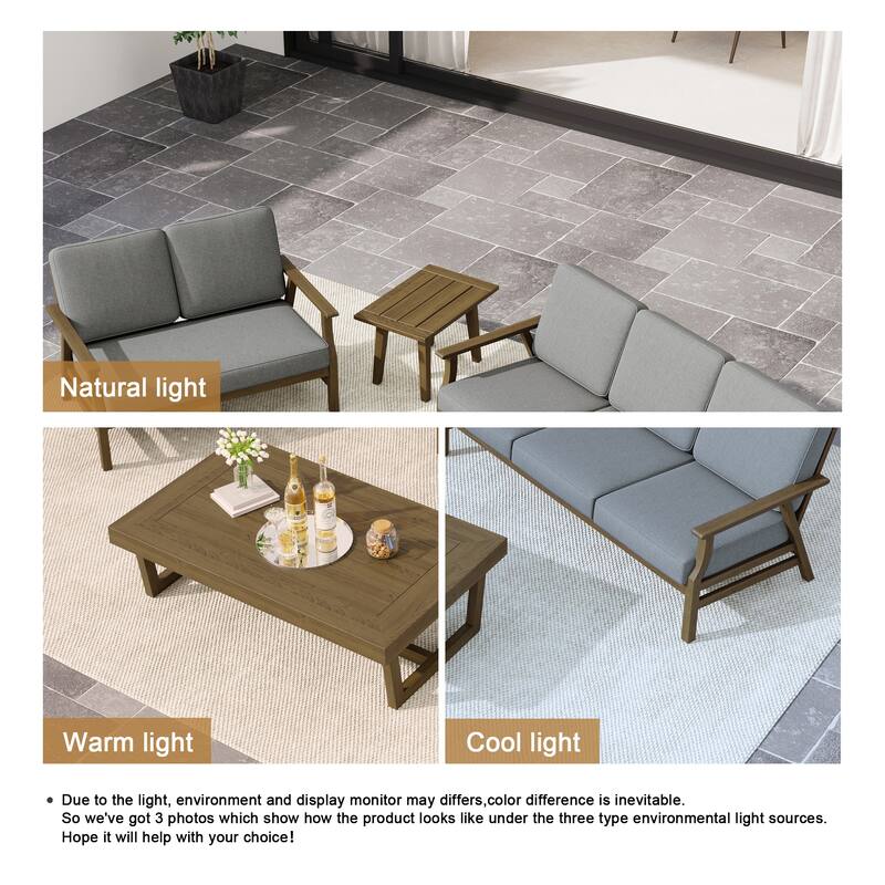 Arthur 4-Piece Teak Wood Patio Conversation Set