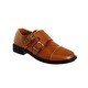 preview thumbnail 6 of 8, Josmo Boys Dress Shoes - Double Monk Strap Oxford Loafers with Hook & Loop (Toddler/Little Kid Sizes) 7 - Tan