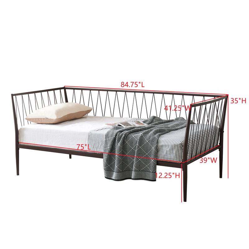Bella Collection Modern Metal Tube Frame Day Bed