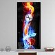 preview thumbnail 3 of 12, Designart 'Fire and Ice' Oversized Abstract Wall CLock