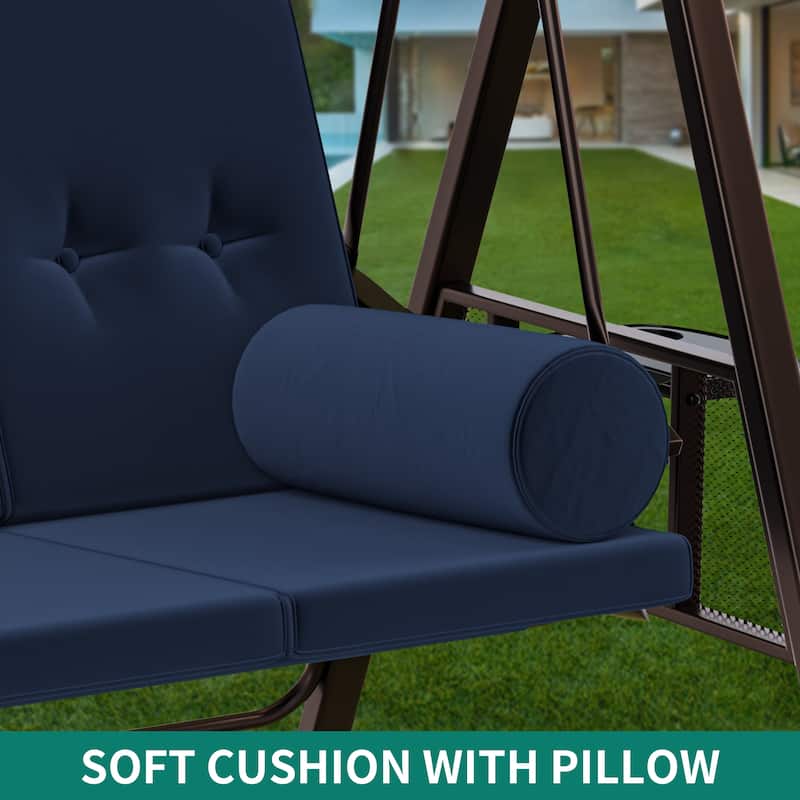 Metal Porch Swing with Canopy