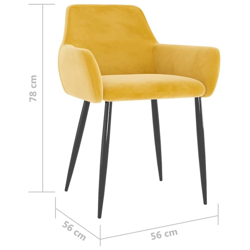 vidaXL Dining Chairs Upholstered Chair with Metal Legs for Living Room Velvet - 22" x 22" x 30.7"