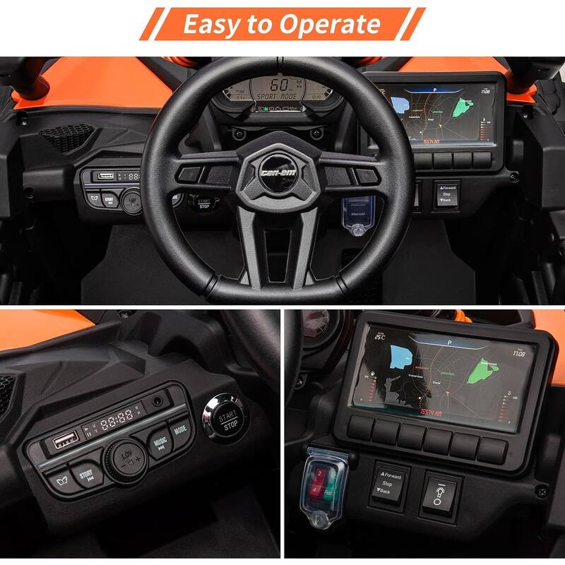 12V Licensed Can-Am Electric Off-Road Utv Car for Kids