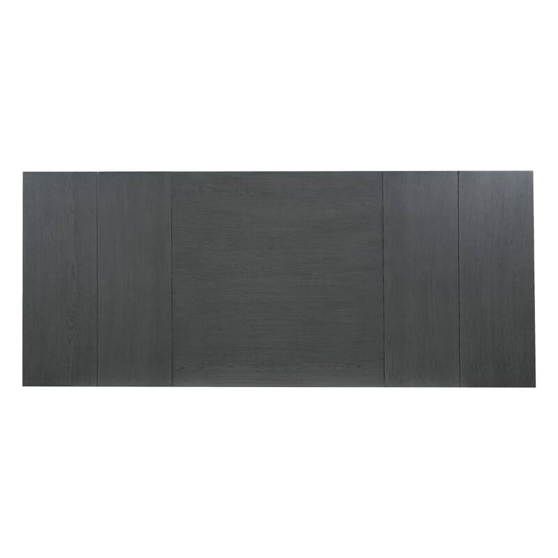 82" Rustic Extendable Dining Table with 2 Removable Leaves, Trestle Kitchen Table