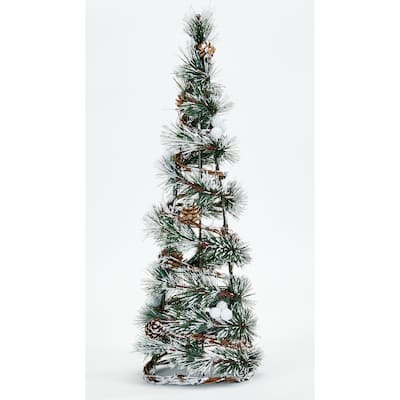 20" Snowy Pine Cone Artificial Christmas Tabletop Tree - 20