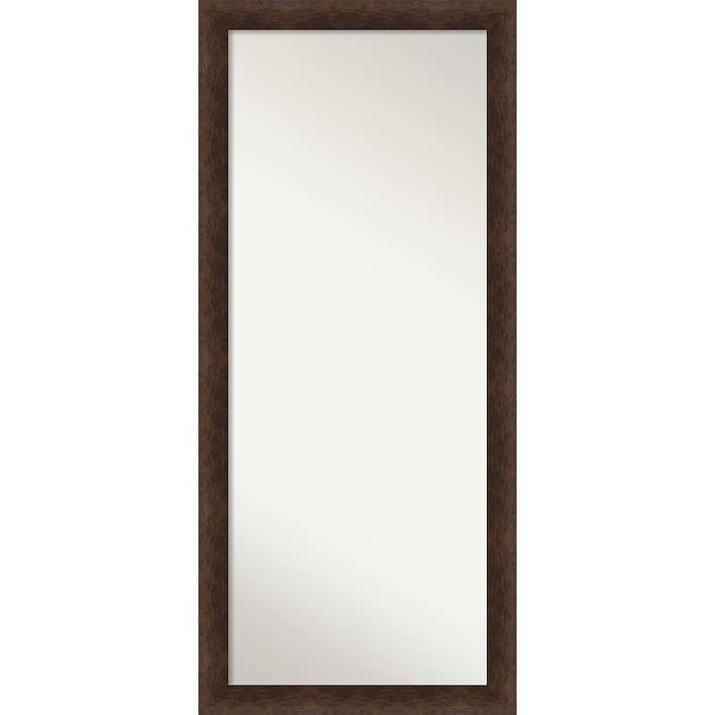 Warm Walnut Non-Beveled Wood Framed Full-Length Floor Leaner Mirror - Warm Walnut - Glass Size 24x60