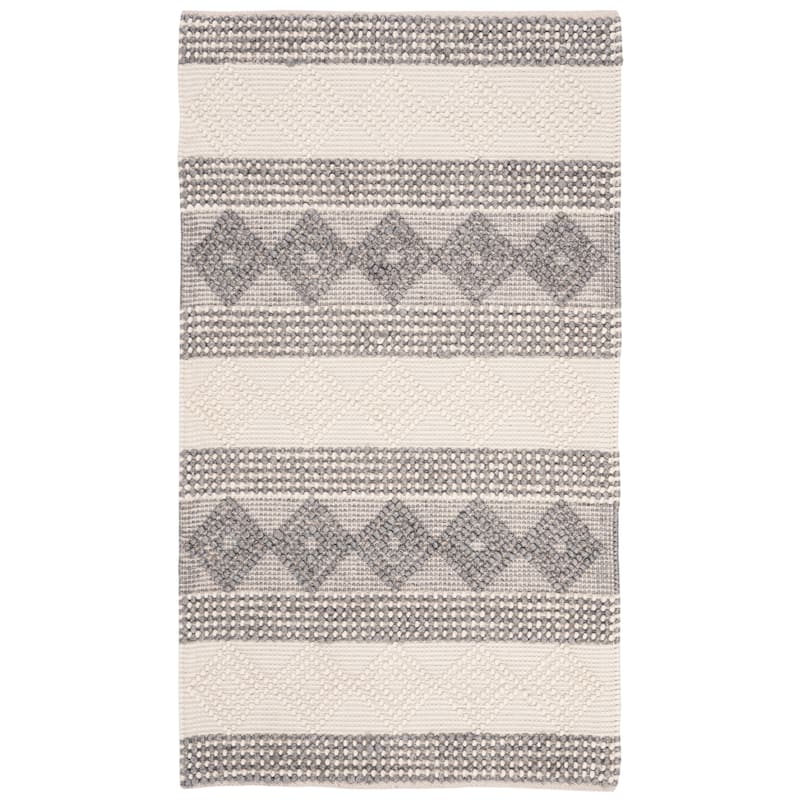 SAFAVIEH Handmade Natura Makpal Wool Rug - Grey/Ivory - 3' x 5'