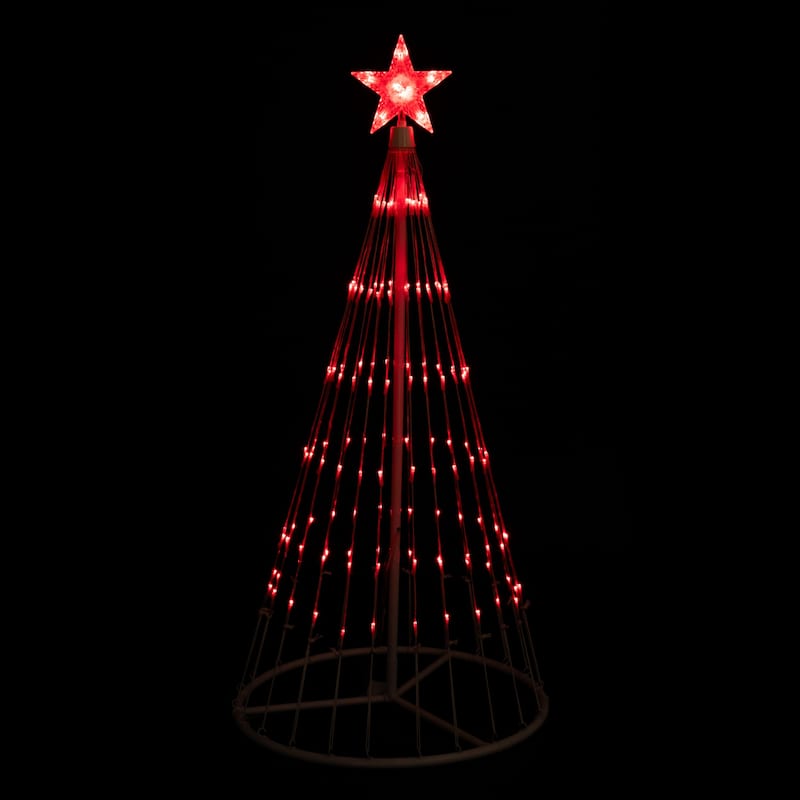 4' Red LED Lighted Christmas Tree Show Cone Outdoor Decoration
