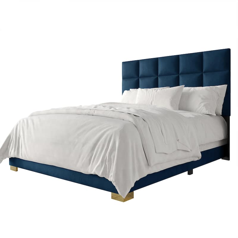CraftPorch Modern Velvet Upholstered Bed