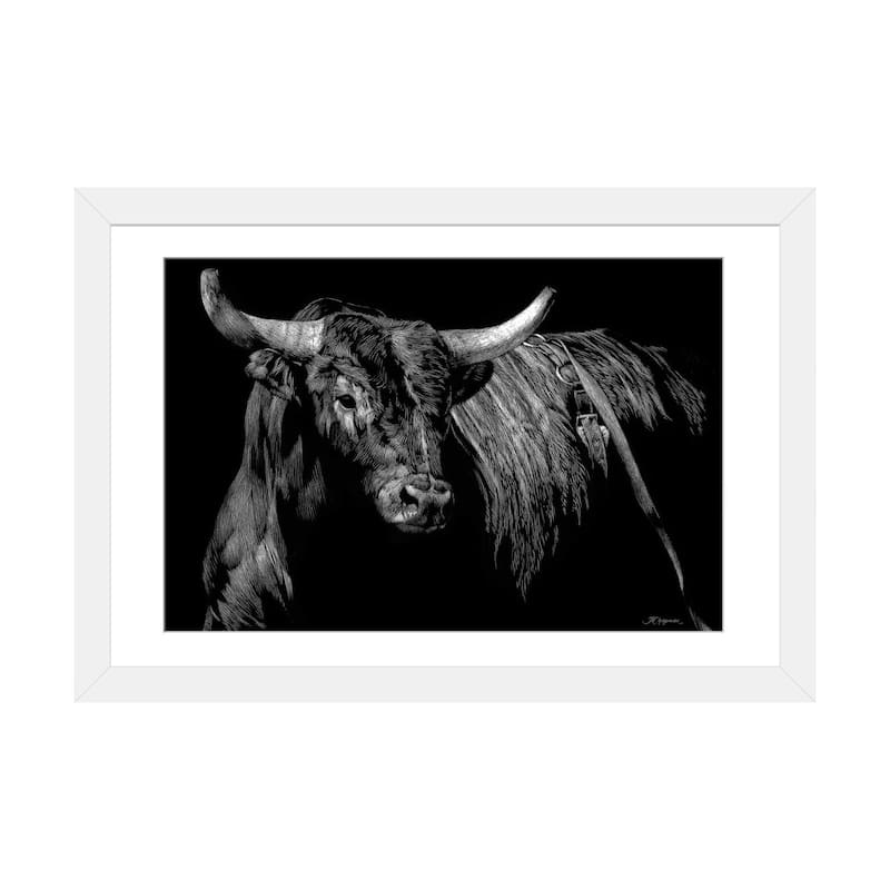 iCanvas "Brindle Rodeo Bull" by Julie T. Chapman - White - 24x32x1