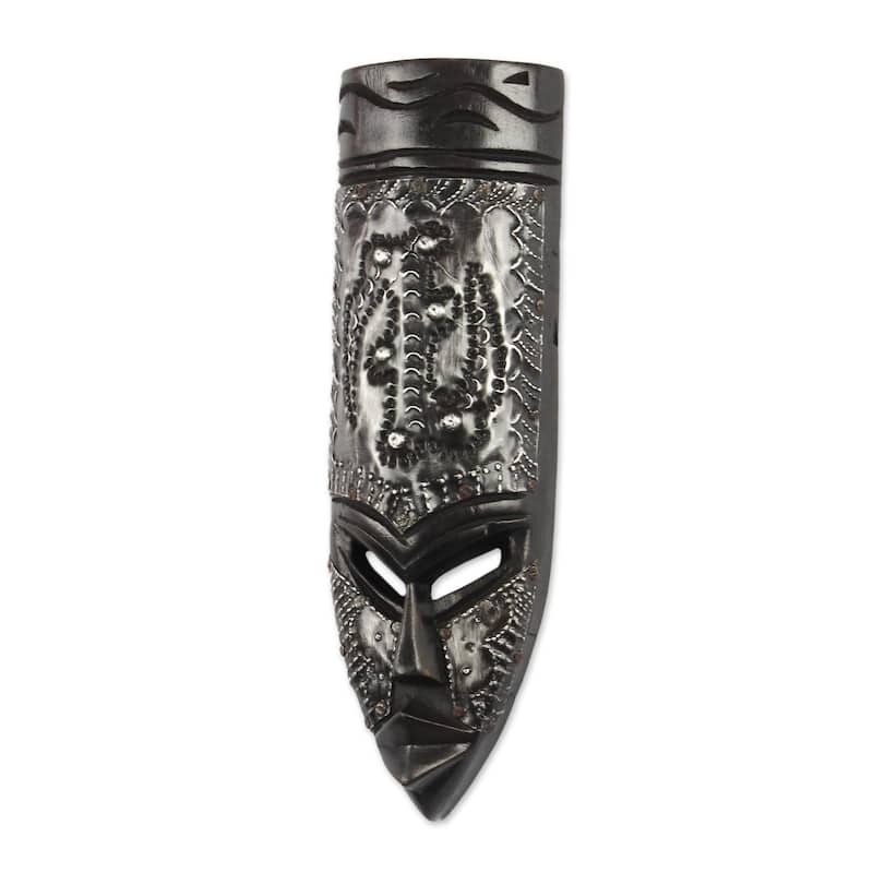 Novica Handmade Gye Nyame Head African Wood Mask