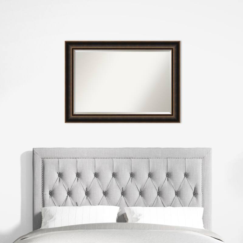 Villa Oil Rubbed Bronze Beveled Wood Framed Wall Mirror - Villa Oil Rubbed Bronze