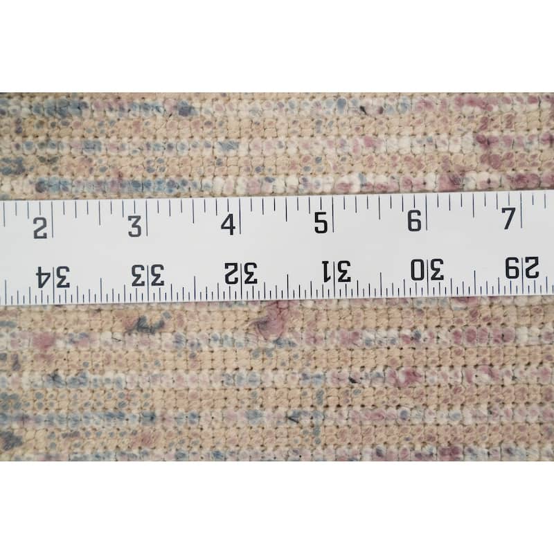 Hand Knotted Oriental Viscose Silk Carpet Modern All-Over Multi-Colored Abstract Area Rug - 7' 6'' X 5' 4''